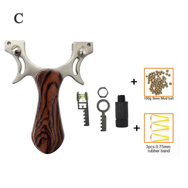 Professional Hunting Slingshot Powerful High Quality Alloy Catapult with Flat Rubber Band Outdoor Shooting Game Sling Shot Set