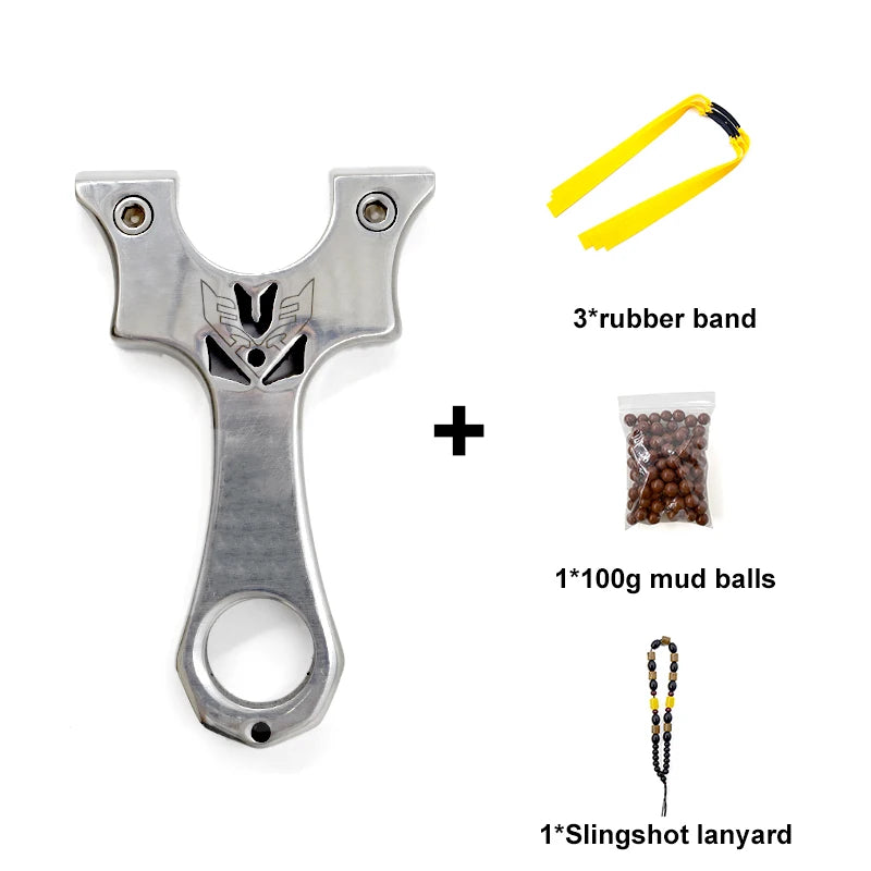 Powerful Slingshot Stainless Steel Material Strong and Durable Flat Rubber Band Fast Compression Design Outdoor Hunting Catapult