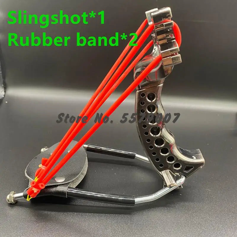 2020 NEW Powerful Hunting Slingshot With 2 Rubber Band Tubing Catapult Professional Tactical Pocket Target Sling Shot Ball