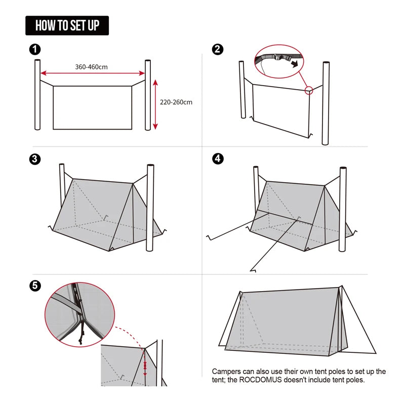 OneTigris ROCDOMUS Hammock Awning & Hot Tent Wood Burning Stove Compatible Waterproof Outdoor Tarp Canopy/Rain Fly Camping Cover