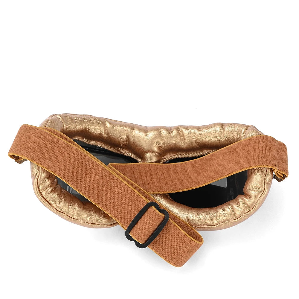 Vintage Motocross Goggles Pilot Cruiser flying Goggles leather Motorcycle Glasses atv Retro Helmet For Cycling Pit bike Eyewear