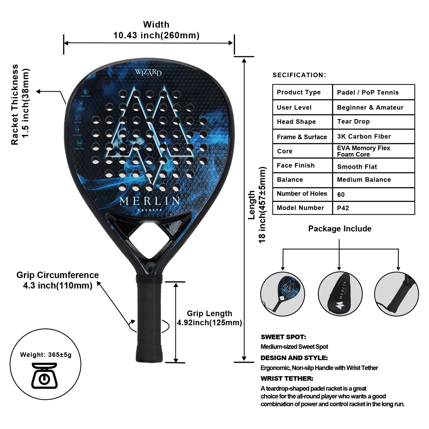 Full Carbon/3k/12k/18k/Fiberglass Padel Rackets Lightweight Surface Frosted Treatment High Quality Raquete Padel For Beginner