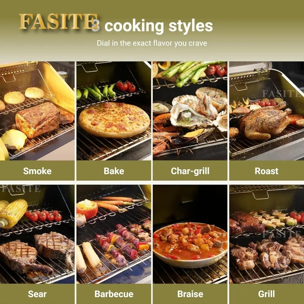 Green Portable Pellet Grill, Camping Stove, Battery-Powered Lightweight Compact Pellet Smoker