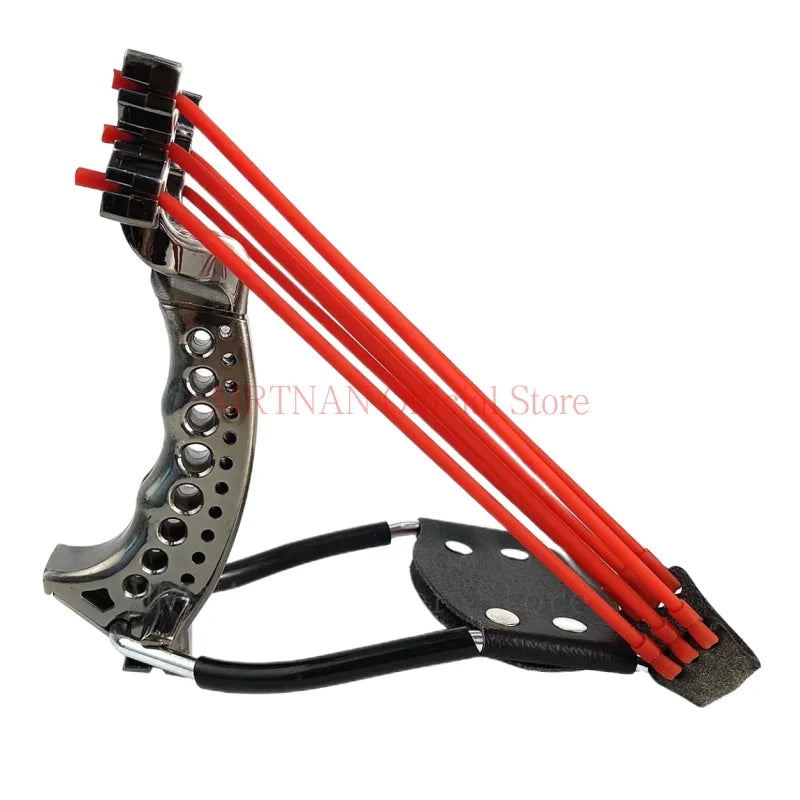 Outdoor Hunting Shooting Slingshot with Rubber Bands Can Shoot Fish Slingshot with Wrist Support Catapult Tools