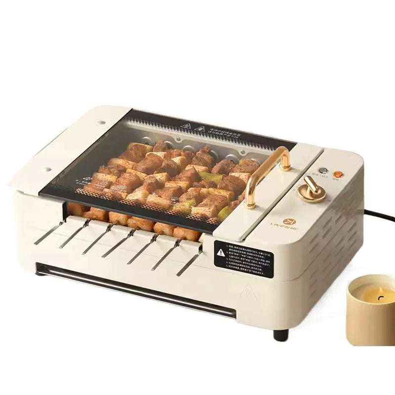 Skewer Barbecue Grill Home Automatic Rotating Multifunctional Indoor Electric Grill Light Smoke Barbecue Machine G-26