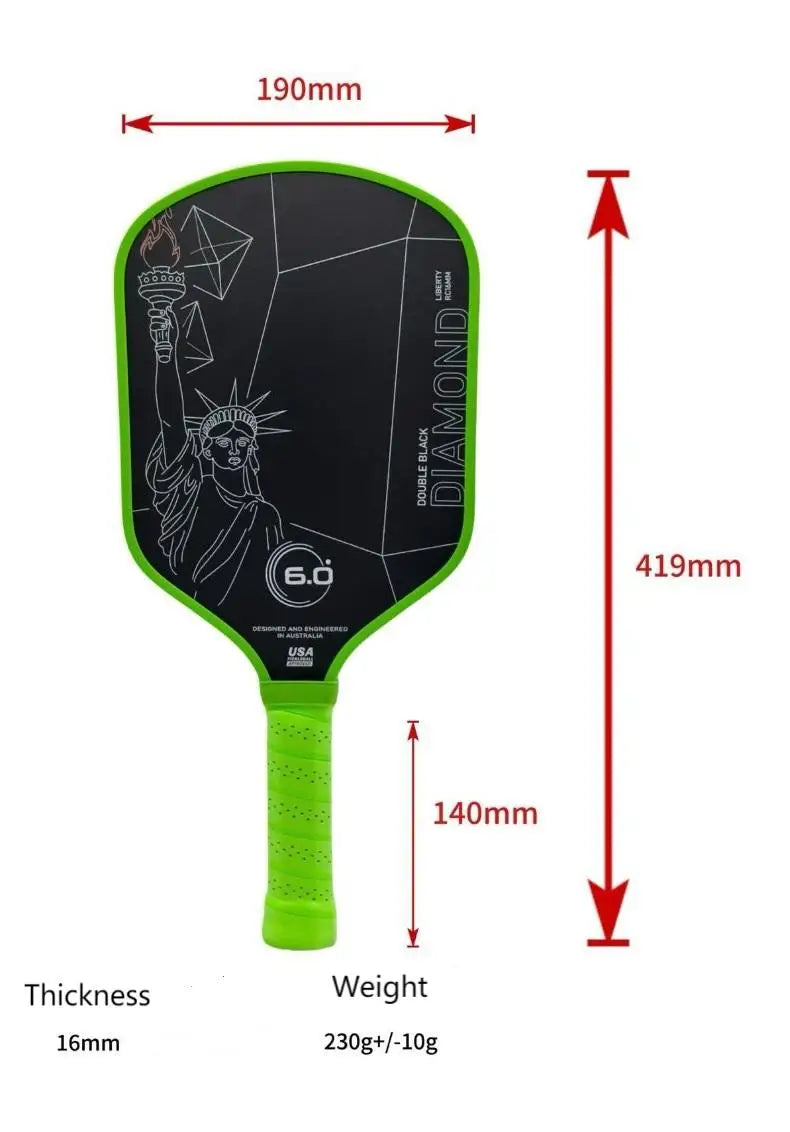 SONGYI Six Zero pickleball Racket Thermoformed T700 Double Black Diamond 16mm Professional Grade Pickleball Paddle USA Approved