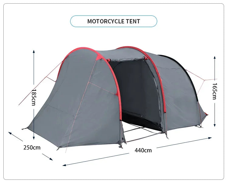 Motorcycle Hiking Tent Outdoor Camping Cloud Tourer Double Layers Motorcycle Storage 2 Man Tent Ultralight Tent