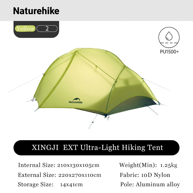 Naturehike Star River EXT Double Layer Camping Tent 10D Nylon 1 2 Person Ultralight Outdoor Tent Waterproof Lightweight Tents