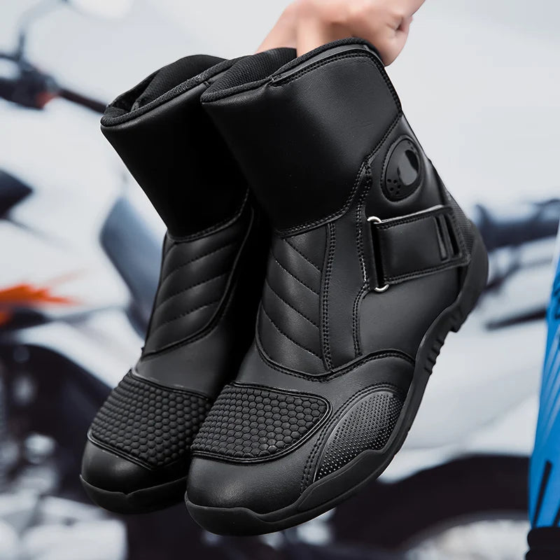 New Motorcycle Boots Men Waterproof Motocross Riding Boot Men's Motorbike Shoes Breathable Anti-slip Motos Protective Boots