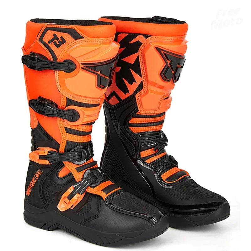 New T3 Motorcycle Boots Motocross Enduro Professional Racing Motocross Off-road Bottas Motorboat Shoes Racing Boots