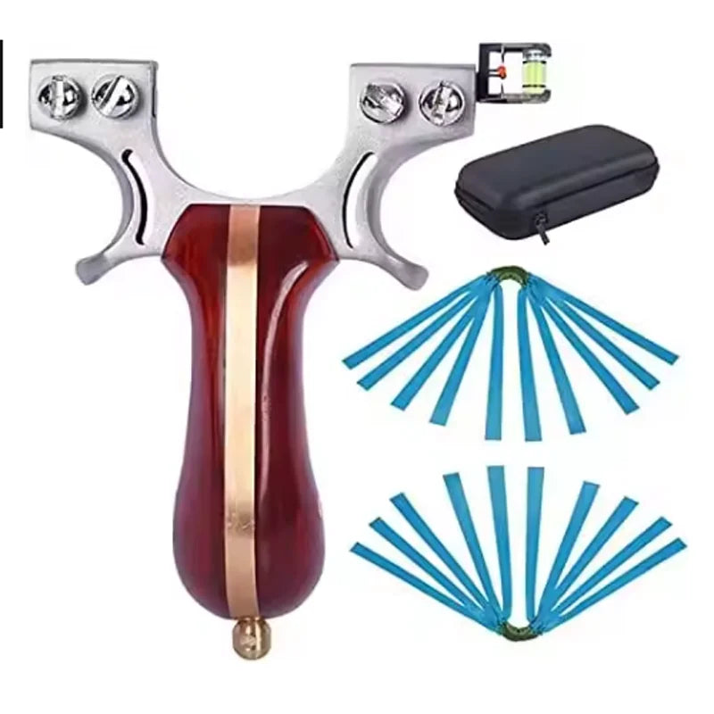 Slingshot Catapult for Hunting Competition Slingshots Metal Outdoor Sling Shot Powerful Hunting Slingshot with 5 Rubber Bands P