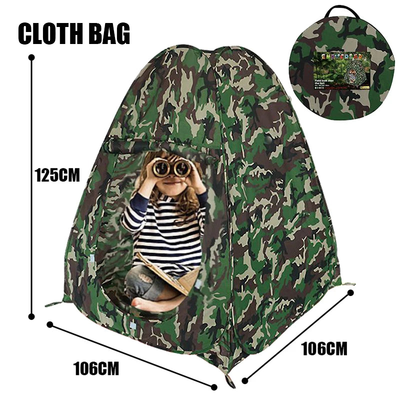 EMER Outdoor Camouflage Bird Watching Camping Tent Portable Play House Children's Tent for Outdoor Shade Sports Beach Air Tent