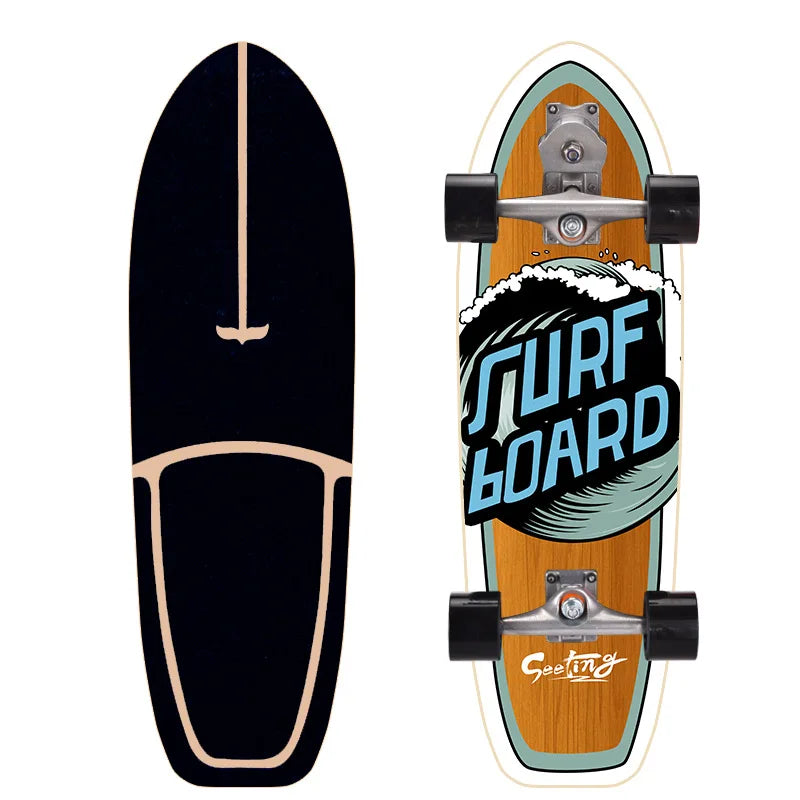 76CM Land Surf Board Complete Assembled Beginner Surf Skate Board Maple Deck S5 Pumping Truck Sport Skateboard