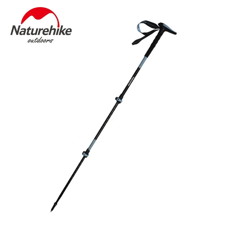 Naturehike Folding Trekking Pole Foldable Walking Stick for Walk Climbing Retractable 3 Sections Telescopic 6061 Aluminum Alloy