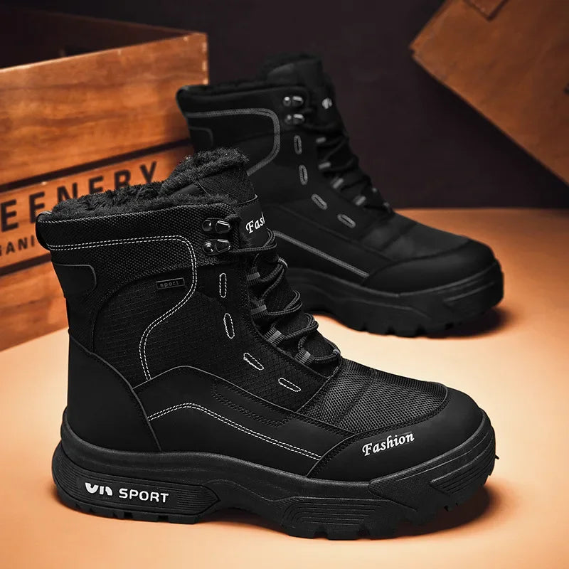 Winter Warm Men Boots Platform Boots High Top Men's Cotton Shoes Non-slip Working Ankle Boots for Men 2024 Short Plush Snow Boot