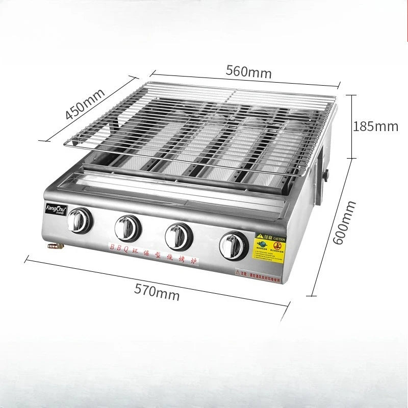 Barbecue grill commercial stall Black King Kong electric barbecue skewers oysters gas grilled fish machine manufacturer