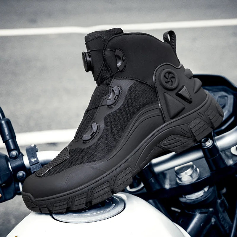 Large Size Motorcycle Boots Outdoor Riding Racing Shoes Anti-fall Wear-resistant Motorcycle Shoes Motorcycle Travel Equipment