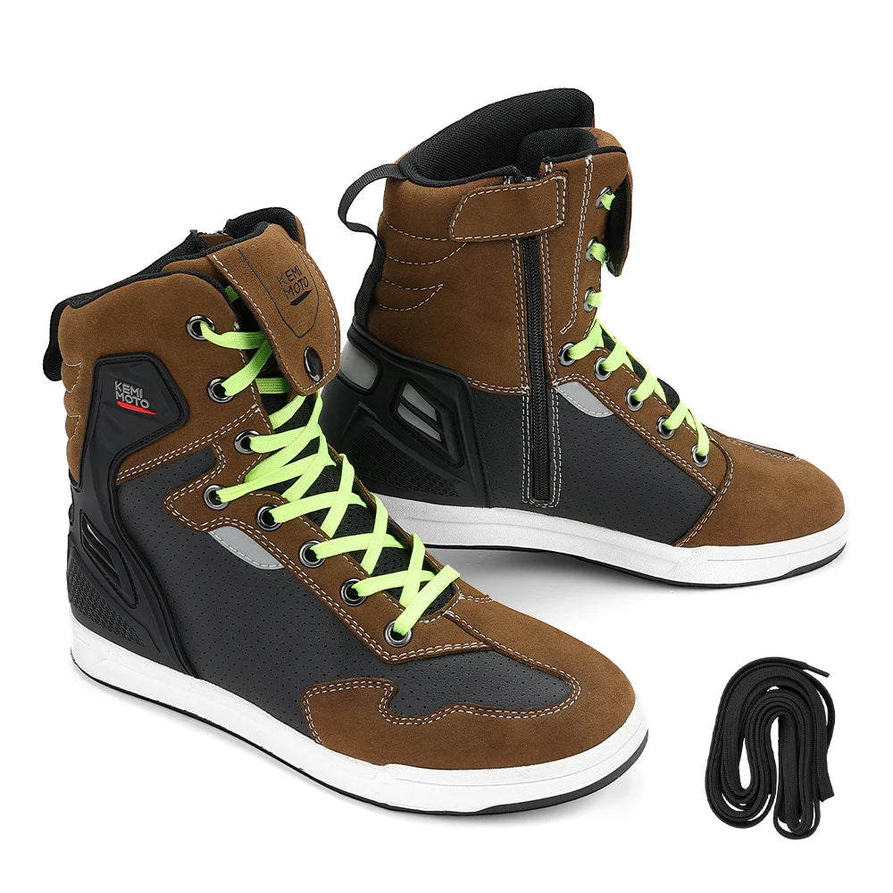 KEMIMOTO Motorcycle Riding Short Boots Men Summer commuting Shoes Sneakers Anti-slip Protection Breathable Casual rides Gear