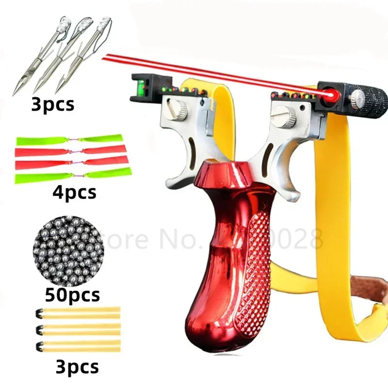 Hunting Slingshot High-power Laser Aiming Slingshot Outdoor Sports Shooting Game Practice Using High Precision Catapult