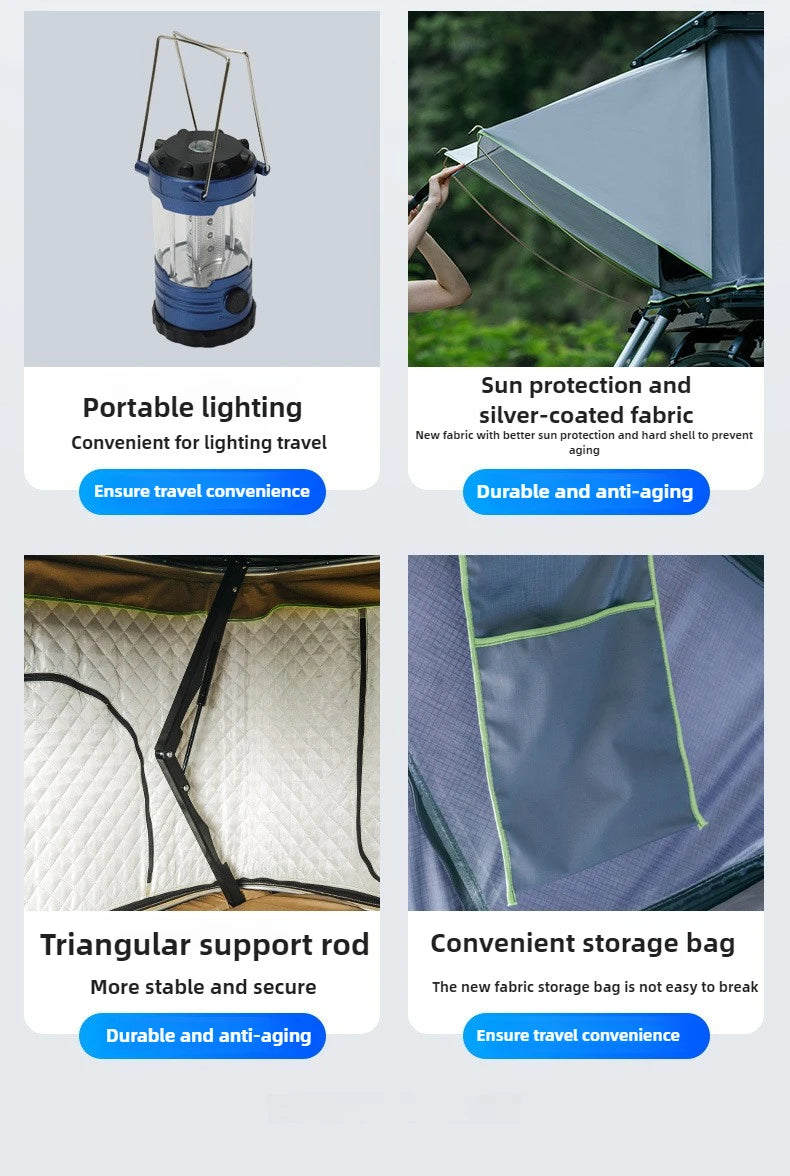 ABS small free to build outdoor camping quick-drive roof tent tourist fishing roof tent