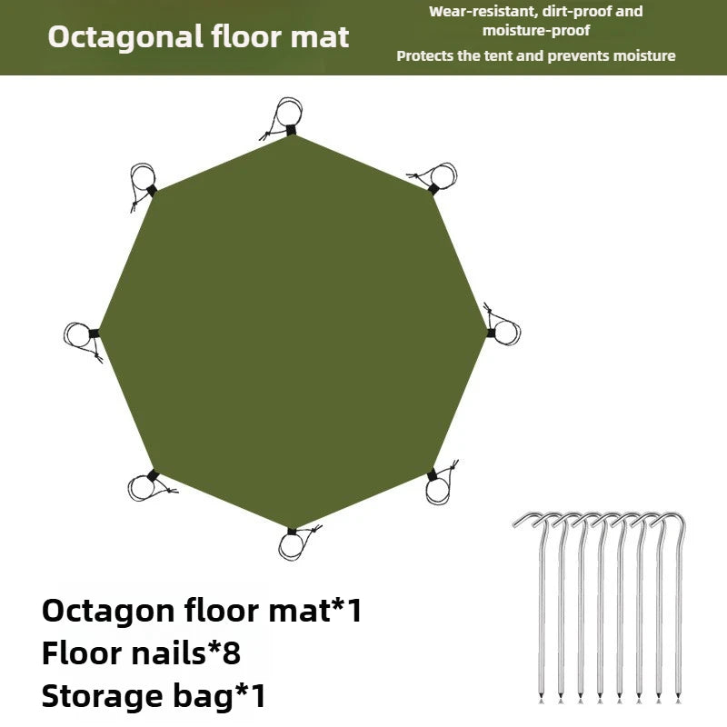 Multi-purpose Outdoor Picnic Octagonal Mat Thickened Oxford Cloth Wear-resistant Waterproof Camping Tent Moistureproof Mat