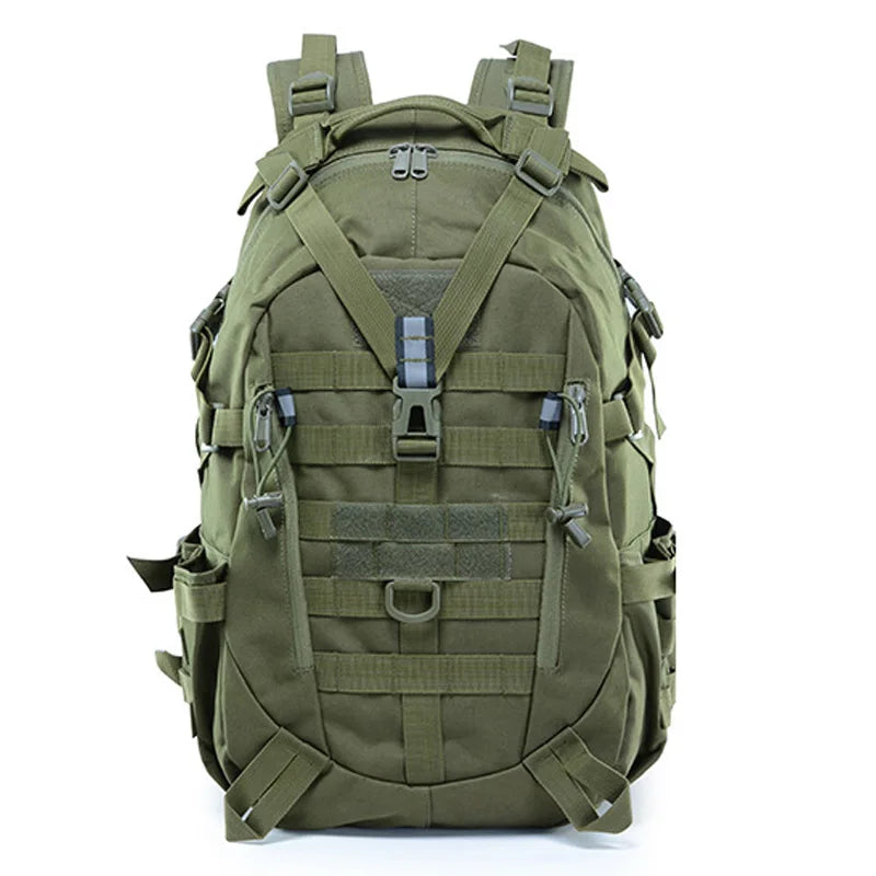 40L Tactical Camping Backpack Reflective Safety Mens Travel Hiking Rucksack MOLLE System Military Style Shoulder Straps Outdoor