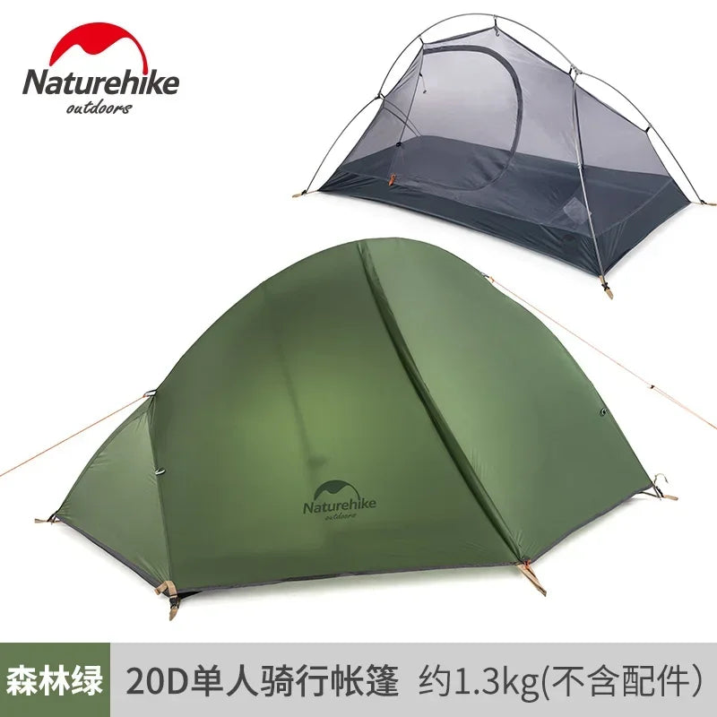 Naturehike Cycling Tent 1 Person Ultralight Backpacking Tent Outdoor Double Layer Fishing Beach Travel Hiking Camping Tent