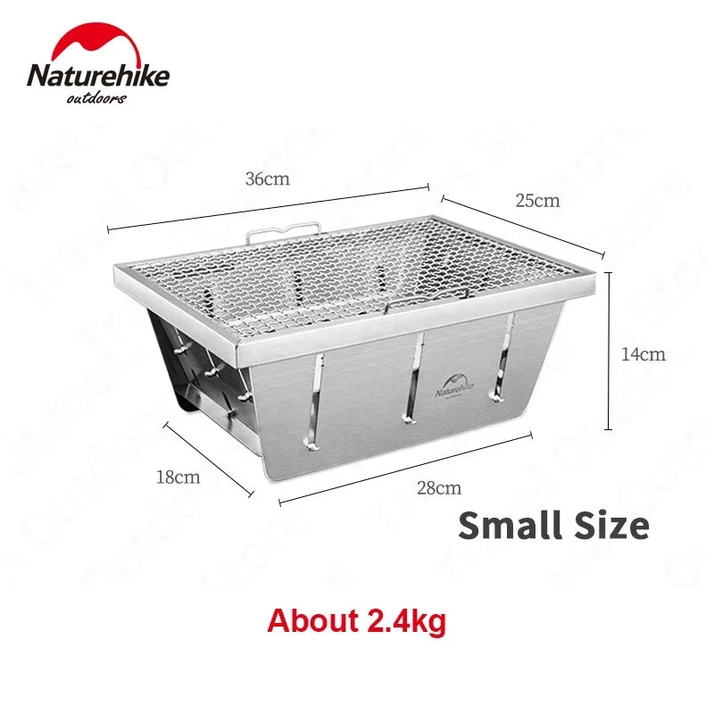 Naturehike IGT Outdoor Folding BBQ Grill Stainless Steel Embedded Oven Portable Stove Camping Picnic Tool Barbecue Accessories