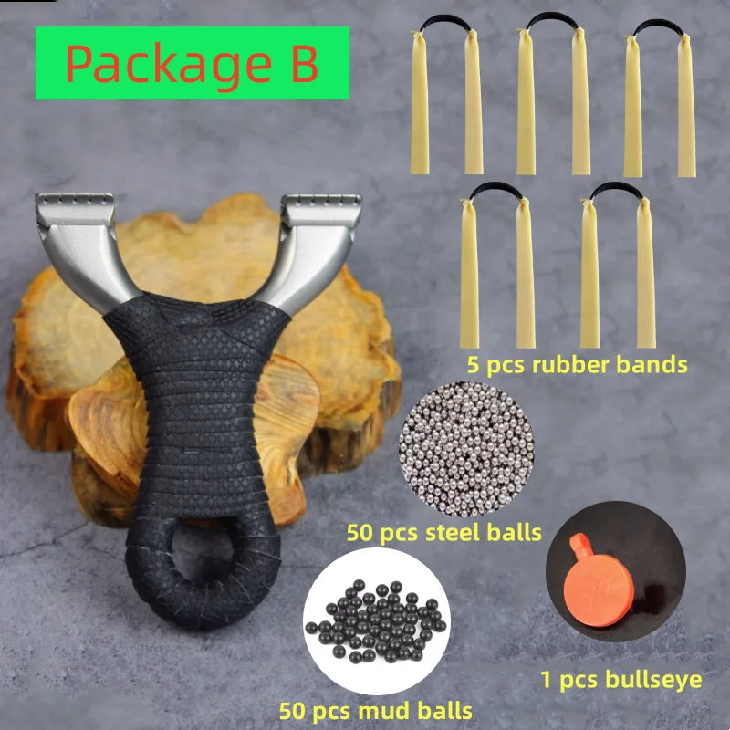 Stainless Steel Hunting Slingshot Quick Pressure Installation Rubber Band Professional Shooting Catapult for Tactical Game Toys