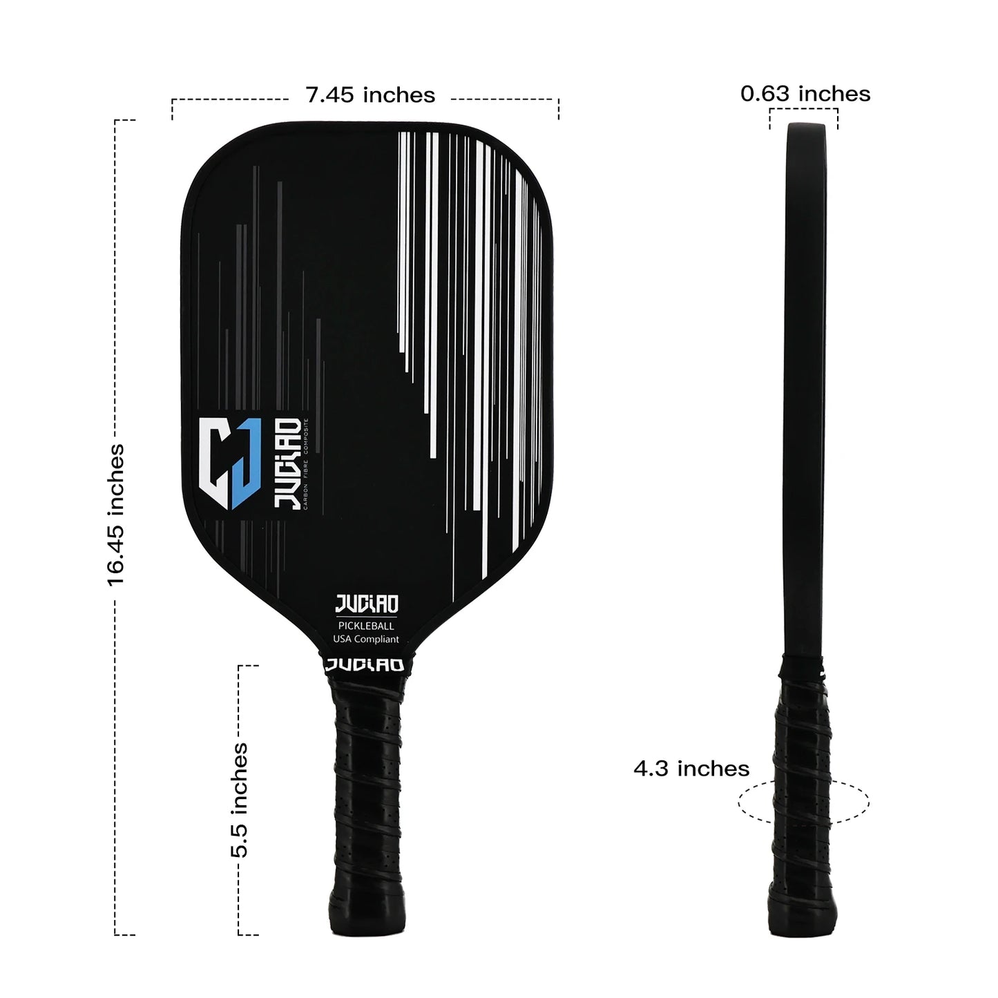 New Design Graphite Carbon Fiber Pickleball Paddle With Cushion Comfort Grip