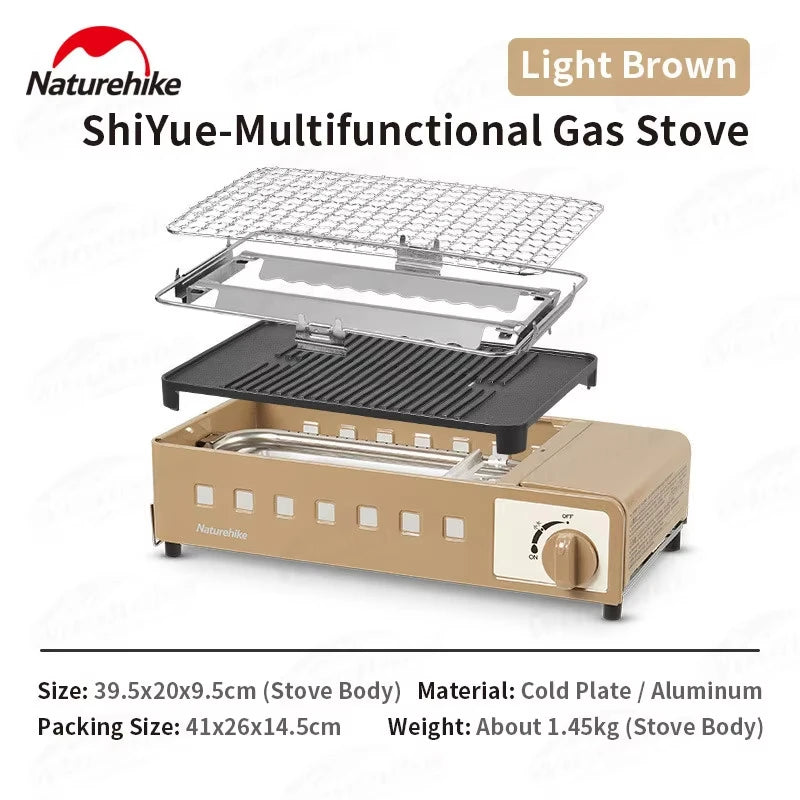 Naturehike Camping Gas Stove Burner 2300W Strong Fire Cooking Furnace Outdoor Picnic Barbecue Fry Grill Boil Pot Pan Portable