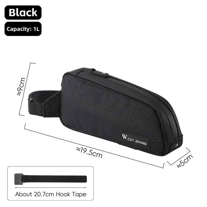 WEST BIKING Bicycle Top Tube Bag 1L Portable Cycling Front Frame Triangle Bag Lightweight Bike Bag MTB Road Bike Accessories