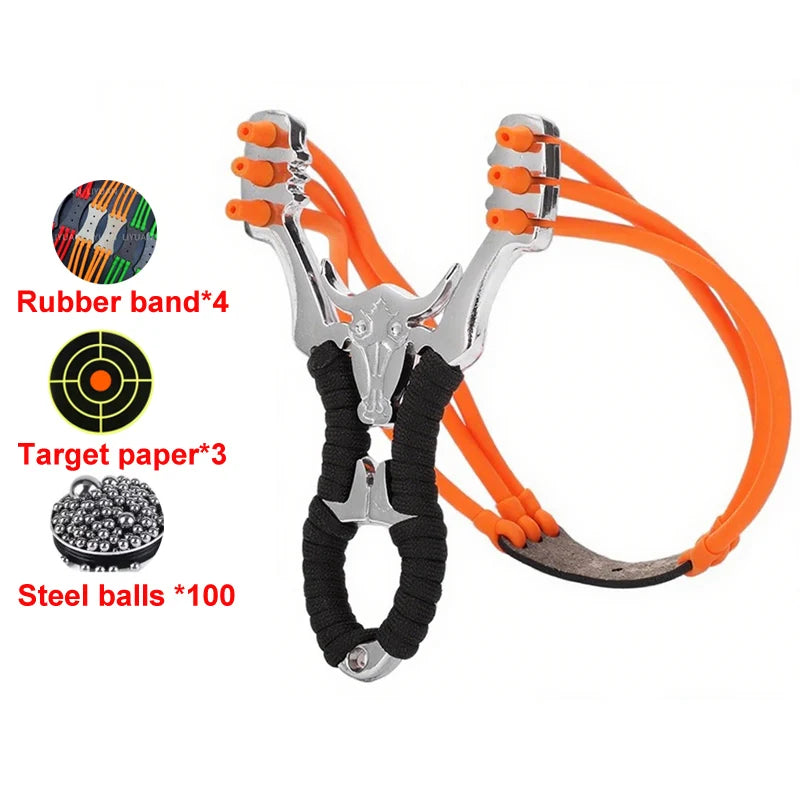 Metal Traditional Slingshot Classic Design with High Elastic Rubber Bands Sling shot Outdoor Hunting Shooting Catapult Slingssho