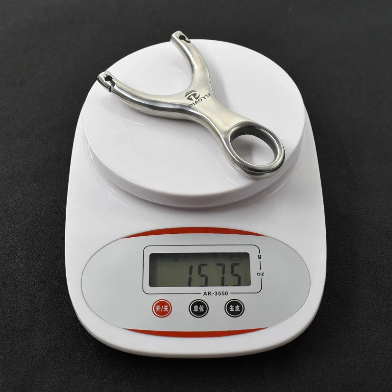 Stainless Steel Slingshot Metal Slingshot Catapult Powerful Hunting Equipment Portable Shooting Leisure Toy With Rubber Band