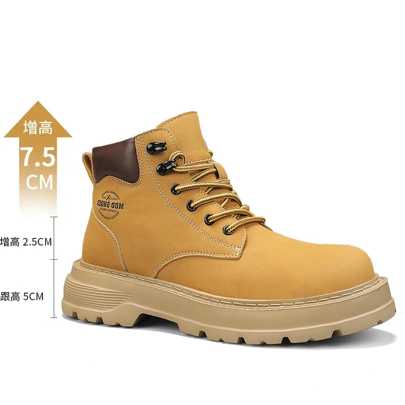 New Arrival Mens Ankle Boots Fashion Comfortable Motorcycle Boots Leisure Walk Male Basic Boots Outdoor High Top Shoes Sneakers