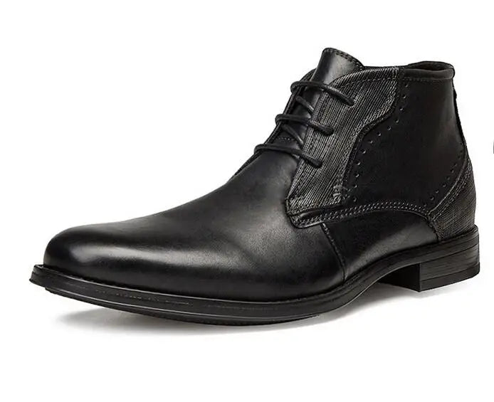 2023 Spring Autumn Ankle Boots Fashion Male Cow Genuine Leather Shoes Lace Up Leisure Leather Boots Motorcycle Shoes Boys A050