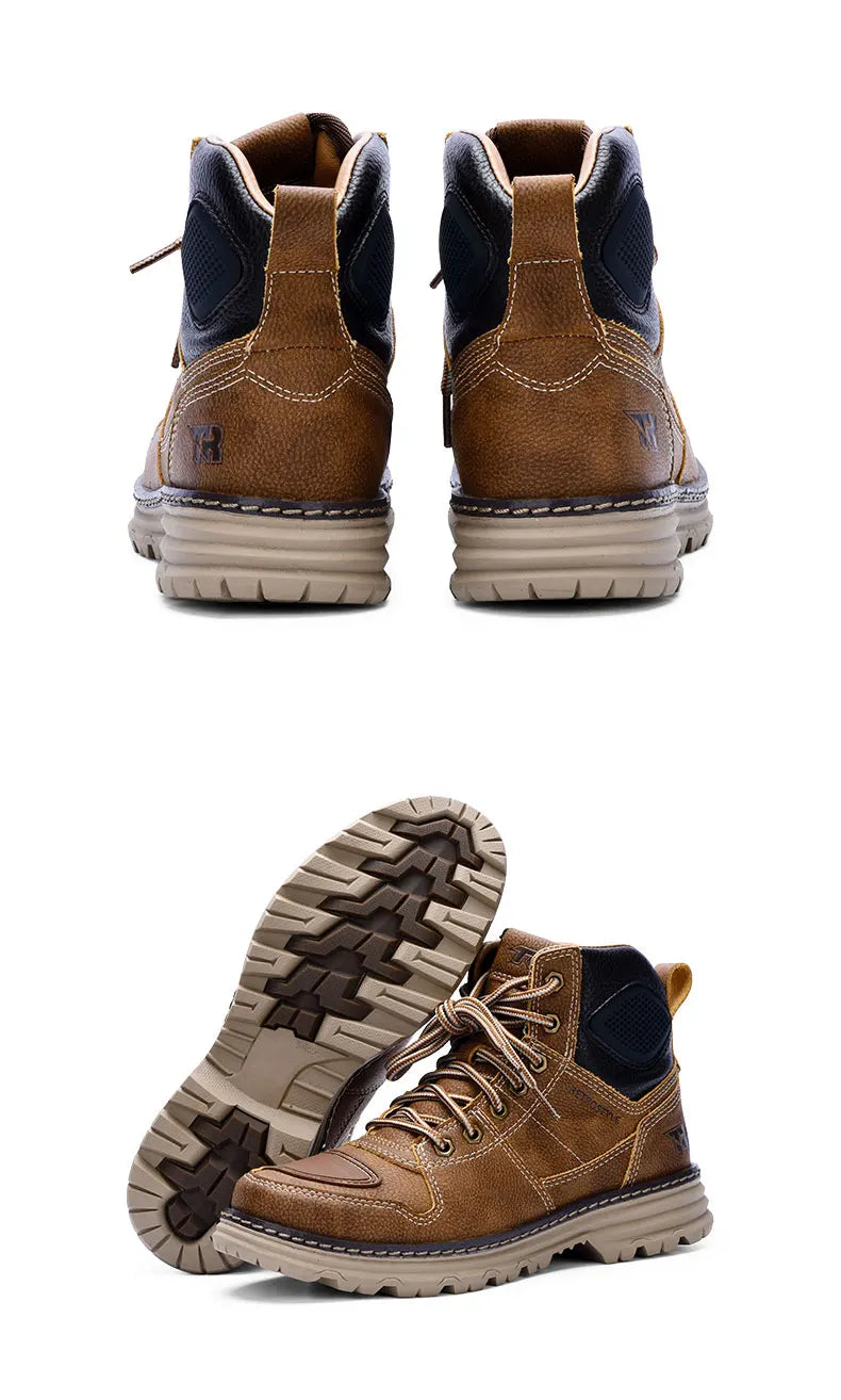 Tiger Retro Boots for Motorcycle Microfiber Wear-resistant Leisure Cycling Brown Boots Men Casual Moto Riding Botas Para Moto