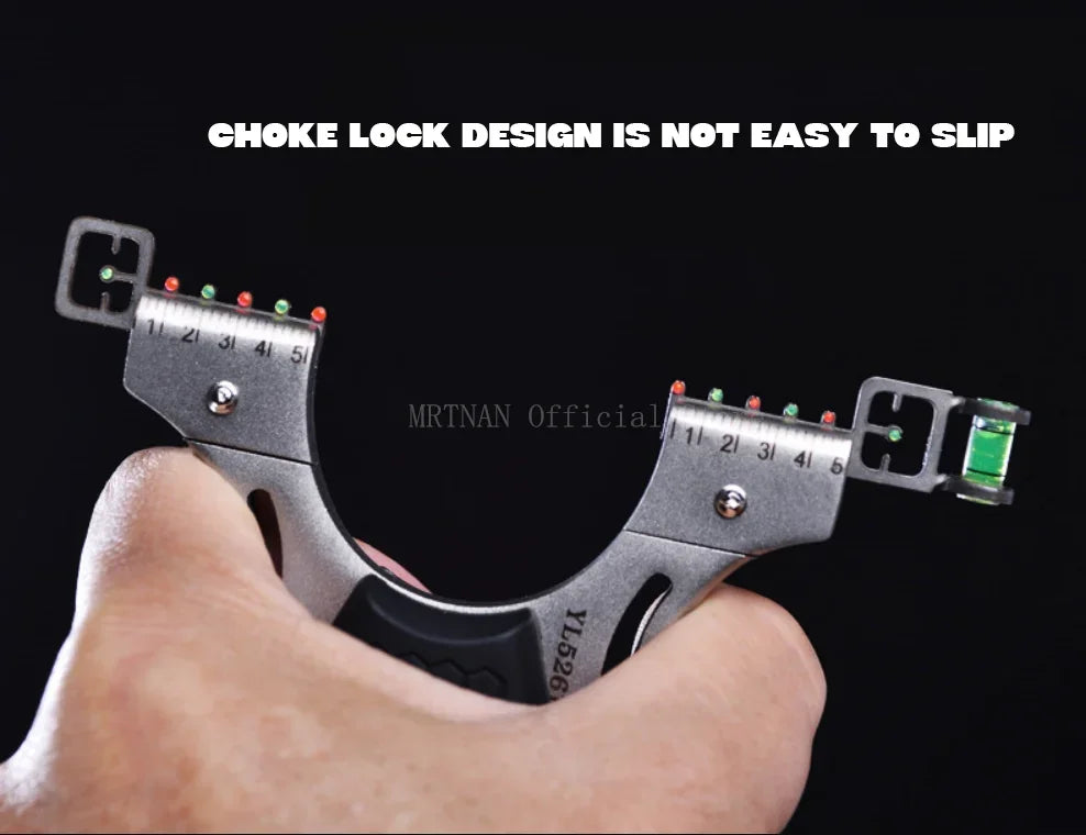 Stainless Steel Slingshot Quick Press Flat Rubber Band Slingshot Outdoor Hunting and Shooting Steel Ball Target Paper Set