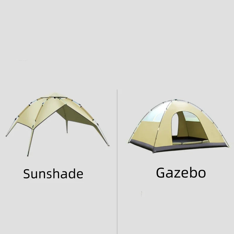 Automatic Pop Up Tent Double Waterproof Outdoor Camping Hiking Family Portable Quick Setup Lightweight Durable 3-4 Person Tent