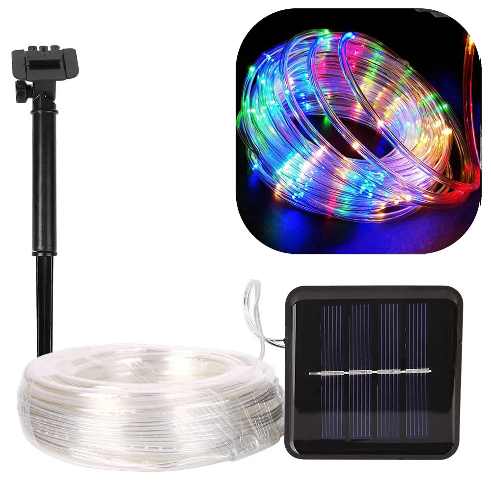 Solar Lights For Garden Decoration Led Rope Strip Lights 8 Mode 7m/12m/22m Waterproof Garland For Fence Yard Party Wedding Decor
