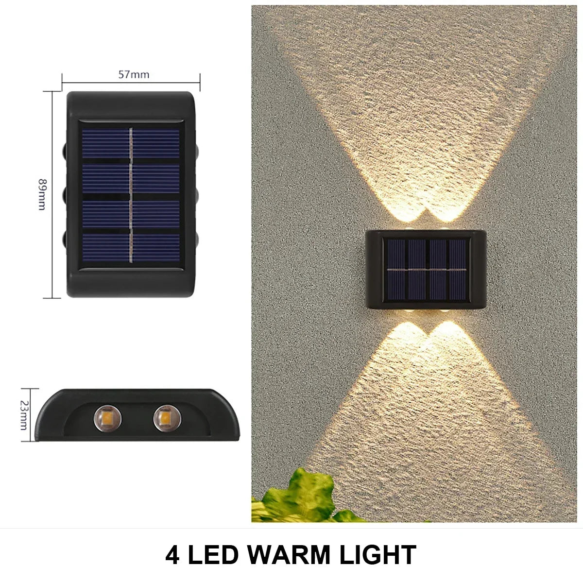 LED Solar Lights Outdoor Solar Wall Lamp Up And Down Light Illuminate for Garden Yard Street Decoration Solar Powered Light