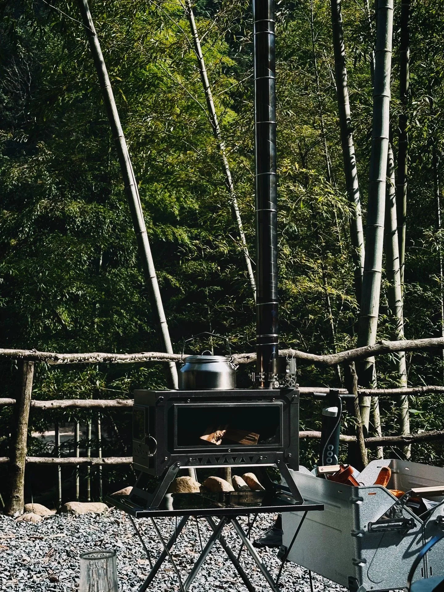 WT-Dream-Ti Titanium furnace Plug-in folding titanium alloy outdoor tent camping wood stove grill