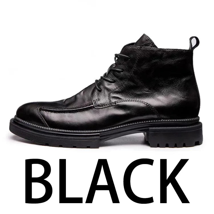 Men Shoes Leather Retro Men Boots Leather Ankle Boots Motorcycle Boots Cowboy Boots Show Bar Fashion Combat Boots