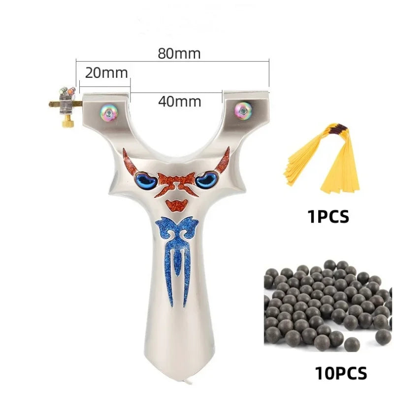 Aluminum material Outdoor Sports Hunting Alloy Shooting Slingshot Rubber Belt High-precision Shooting Alloy Slingshot Catapult