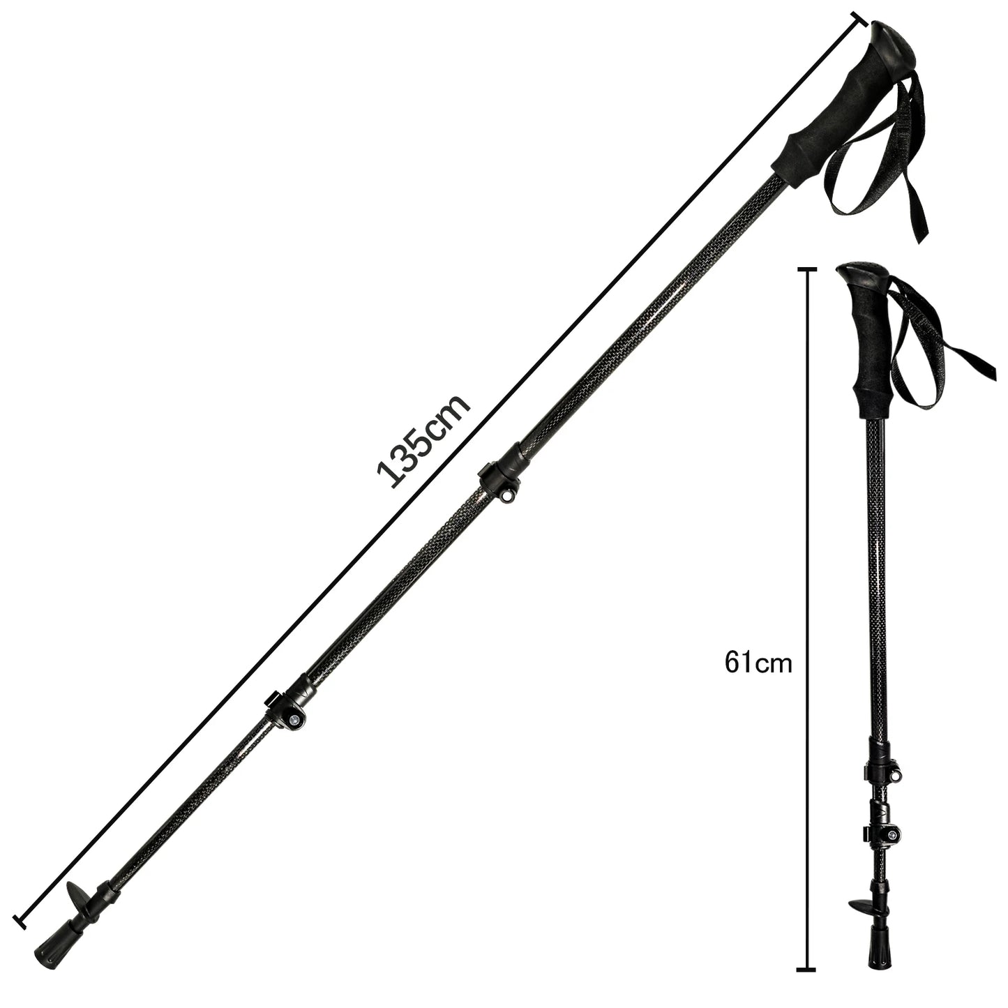 Ultra Light 185G Trekking Pole Carbon Folding Hiking Stick Collapsible Hiking Poles Trekking Stick Walking Poles Walk