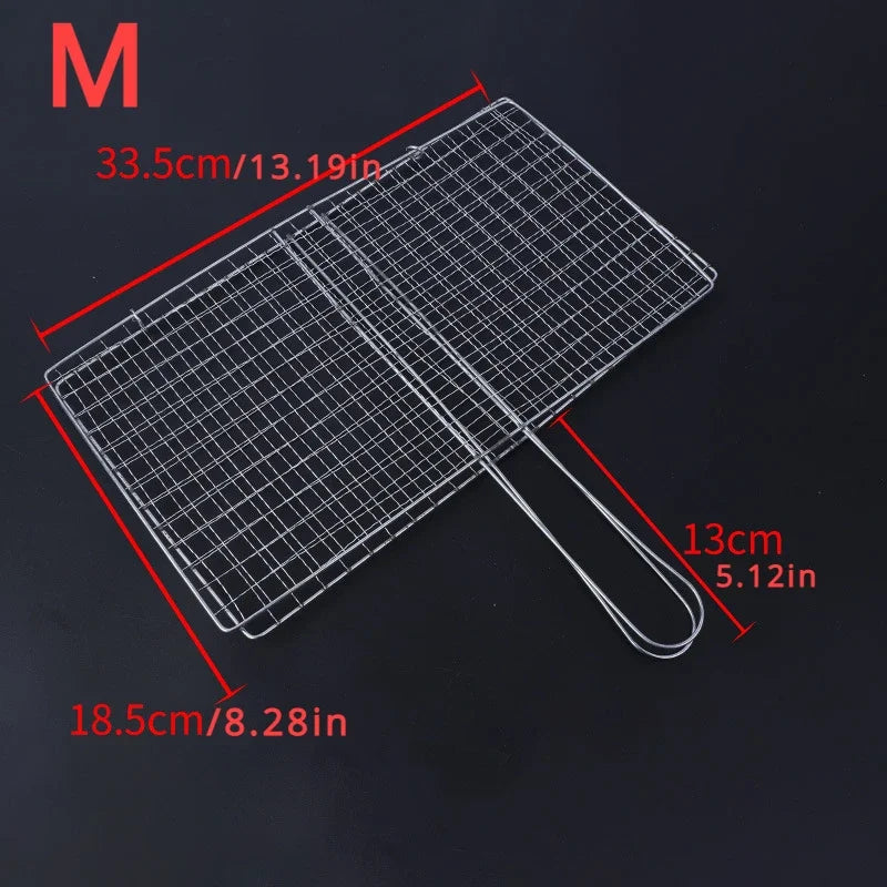 Silver Steak Meat Fish Net Size BBQ Net Tools Vegetable Barbecue Grilling Basket Grill Rotisserie Grill Barbecue Grill Cucina
