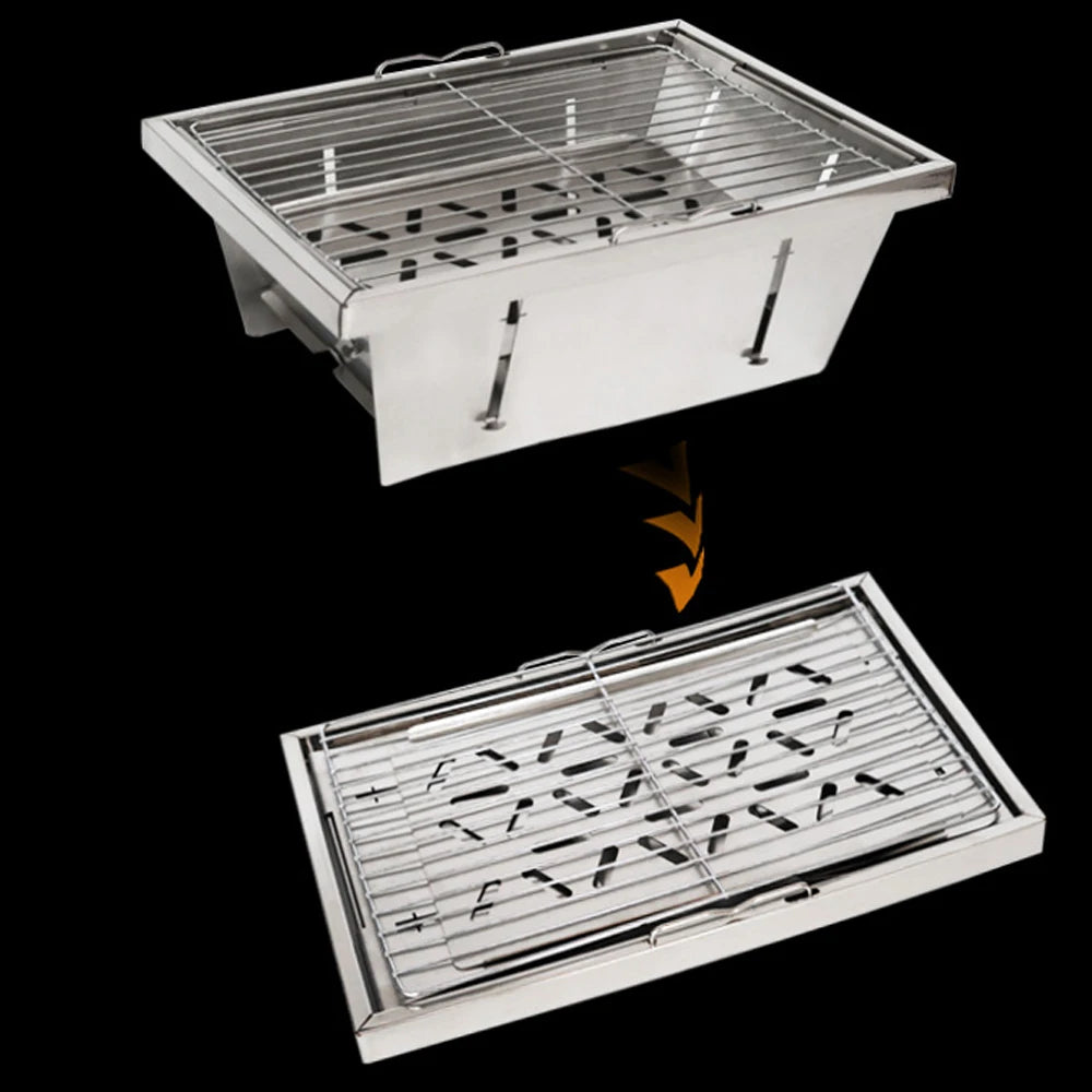 Portable 201 stainless steel outdoor camping picnic tourist tabletop cooking 1unit folding IGT Grill