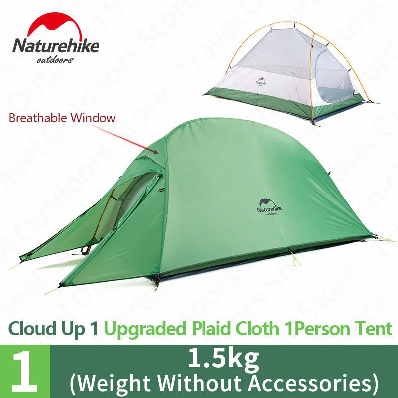 Naturehike Cloud Up 1 2 3 Tent Outdoor Camping Waterproof Tent ProfssIonal Glamping Hiking Backpacking Shelter Tent Portable