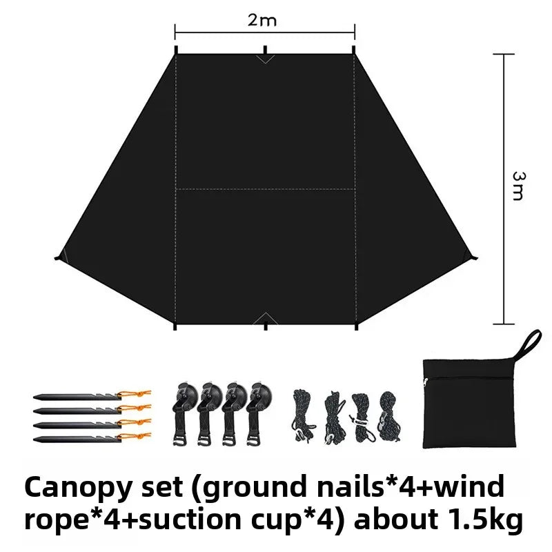 Outdoor Camping Car Side Canopy Awning Waterproof Tarp Tent Shade Outdoor Camping Car Awning Side Pergola Car Tail Tent Canopy
