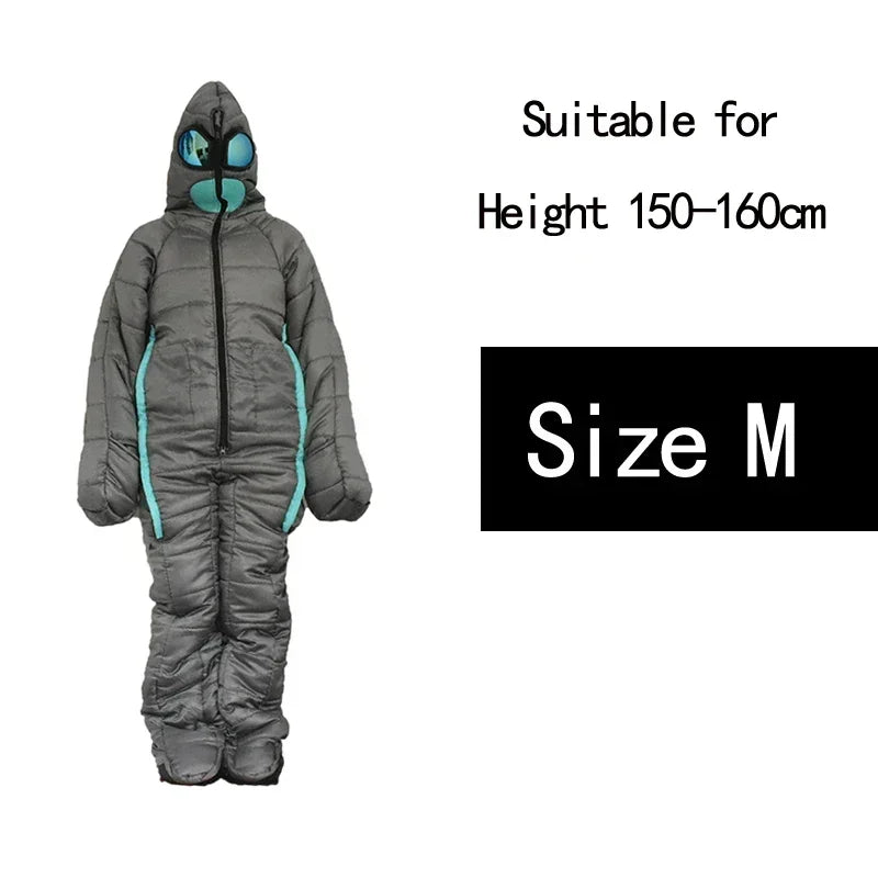 Creative Alien Human Shape Sleeping Bag Portable Camping Full Body Wearable Bedding 3 Size Suitable For Most People
